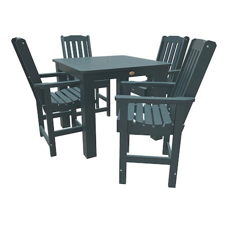 Highwood Usa Lehigh 5pc Square Counter Height Outdoor Patio Furniture Dining Set AD-CNL44-NBE